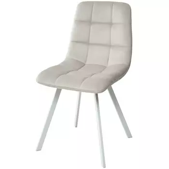 Стул G108-06 серебристо-серый, велюр/ белый каркас M-City 629M04901