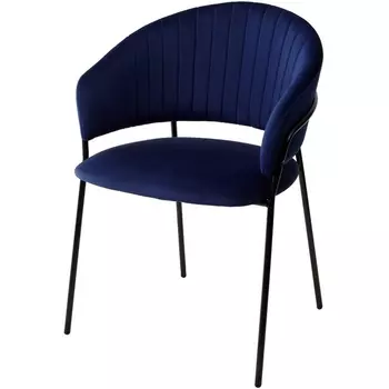 Стул ГЕММА, цвет H-60 Темно-синий, велюр / черный каркас (M-City)