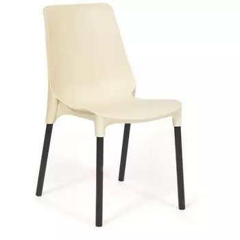 Стул (mod 75) бежевый/коричневые ножки (металл/пластик) Tetchair 111609 12832