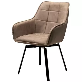 Стул HK007-04 Латте, искусственная замша / черный каркас, поворот.360 град. M-City 629M04853 (2 шт.)