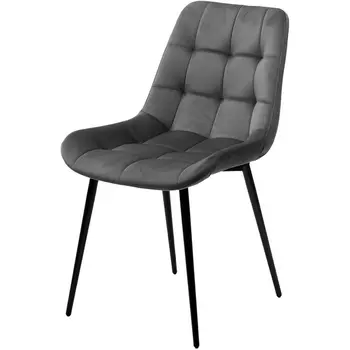 Стул ХОФМАН, цвет H-18 Графитовый, велюр / черный каркас M-City 688M05052