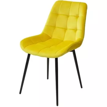 Стул ХОФМАН, цвет желтый #H19, велюр / черный каркас 4 шт./1 к (M-City)