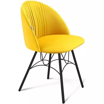 Стул имперский жёлтый/чёрный муар Sheffilton SHT-ST35-1/S100 2347985302