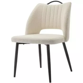 Стул JANETY UF998-01 белый, букле / черный каркас / Товарный знак DISAUR M-City (4 шт.)