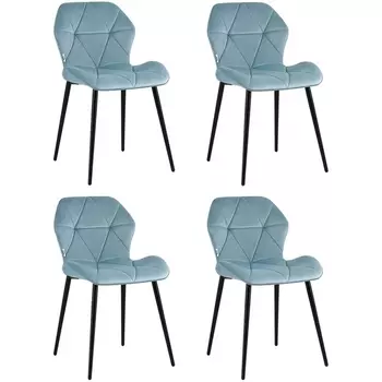 Стул Эдвин велюр пыльно-голубой 4 шт Stool Group арт.УТ000038136