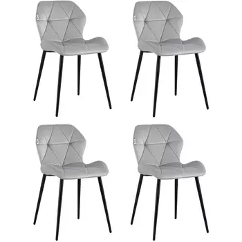 Стул Эдвин велюр серый 4 шт Stool Group арт.УТ000038138