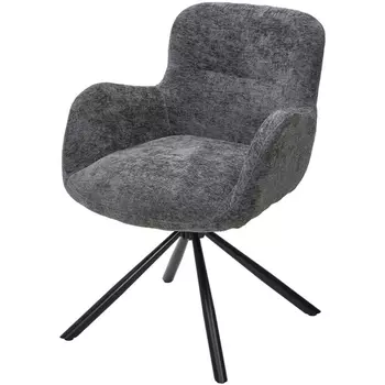 Стул KAROL 180 град. поворот. 3018-19 темно-серый, шенилл/ черный каркас, ®DISAUR (арт.629M05737) M-City