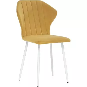 Стул Leset Гувер полоса (Каркас белый, Велюр ULTRA MUSTARD Горчичный) 2500000103537
