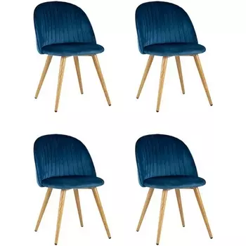 Стул Лион Страйпс велюр голубой 4 шт Stool Group (арт.УТ000037452)