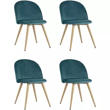 Стул Лион велюр с ромбами аквамарин 4 шт Stool Group арт.УТ000037463