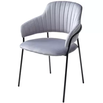 Стул ЛОТОС, цвет H-14 Серый, велюр / черный каркас M-City Лотос 688M04995