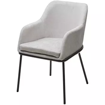 Стул M-City АЛИСТЕР, цвет RAIN 16 пыльный серый, велюр / черный каркас