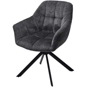 Стул M-City ARVA 180 град. поворот. с возвратом, DAVIS HARMONY-90 Тем-серый, шенилл / Черный