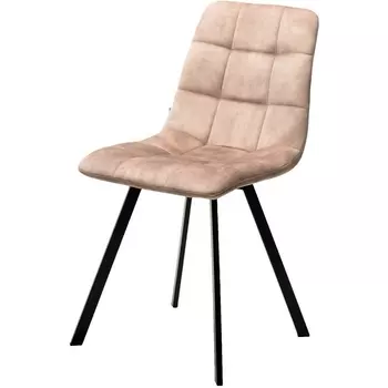 Стул M-City CHILLI SQUARE UF912-10B античный бежевый, велюр без "пальчиковый"/ черный каркас