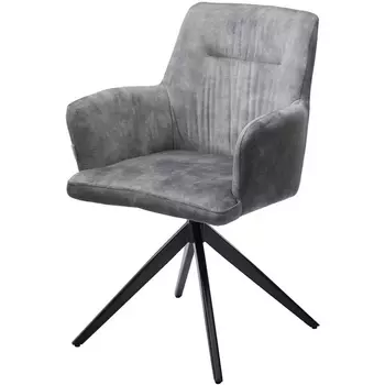 Стул M-City DANTE 360 град.поворот UF912-06В античный серый, велюр без "пальчиковый"/черный