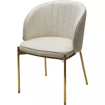 Стул M-City DIANA Modica-40 бежево-белый, ткань / золотой каркас