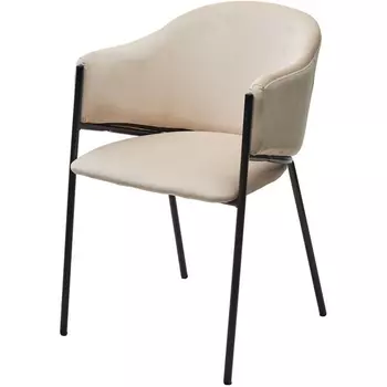 Стул M-City ДИЛЛ, цвет H-06 Бежевый, велюр / черный каркас