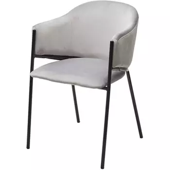 Стул M-City ДИЛЛ, цвет H-09 Светло-серый, велюр / черный каркас