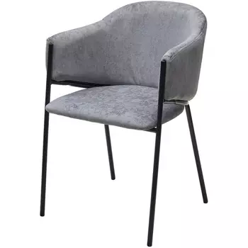 Стул M-City ДИЛЛ, цвет RAIN 17 серый, велюр / черный каркас