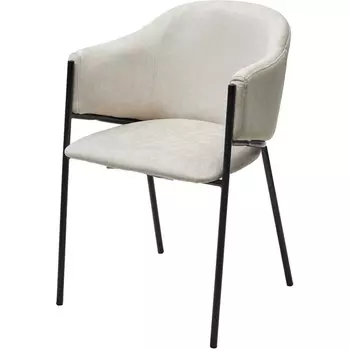 Стул M-City ДИЛЛ, цвет RAIN 8 слоновая кость, велюр / черный каркас