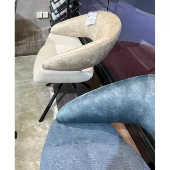 Стул M-City EMBER 360 град. поворот. 7525-180 Серый, велюр/ ENJOY-451 Серый, ткань/ Черный