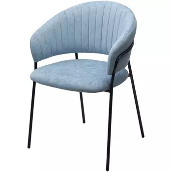 Стул M-City ГЕММА, цвет RAIN 13 blue, велюр / черный каркас