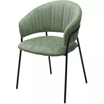 Стул M-City ГЕММА, цвет RAIN 3 green, велюр / черный каркас