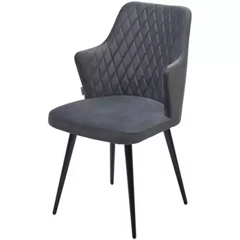 Стул M-City HERMAN 360 град. BM-3 ТЕМНО-СЕРЫЙ, велюр / черный каркас