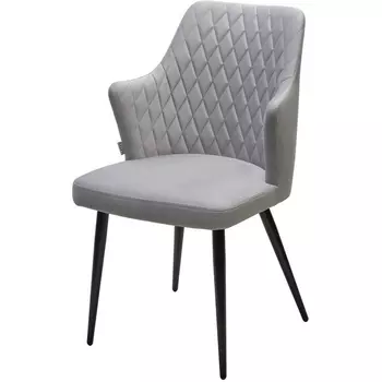 Стул M-City HERMAN 360 град. BM-4 СВЕТЛО-СЕРЫЙ, велюр / черный каркас