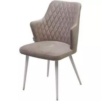 Стул M-City HERMAN ЛАТТЕ #25, велюр / белый каркас