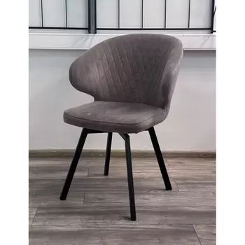 Стул M-City ХИЛТОН 360 град., цвет B22 Серый, велюр / черный каркас