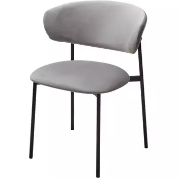 Стул M-City ЛЕОНАРДО H-09 Светло-серый, велюр / черный каркас