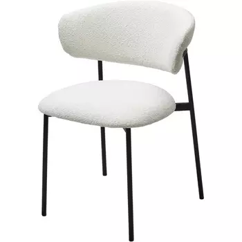 Стул M-City ЛЕОНАРДО Soul 000 Белый, букле / черный каркас