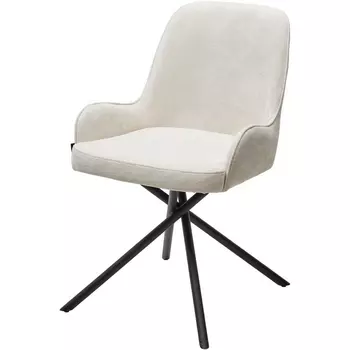 Стул M-City ЛУИДЖИ ДАНС 180 град. поворотный, NORDIC 11 Молочный / Черный каркас,