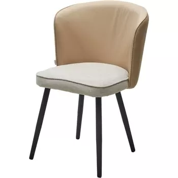 Стул M-City МОНЕ ROVENA IVORI ткань / ORAKUL 130 экокожа / Черный каркас