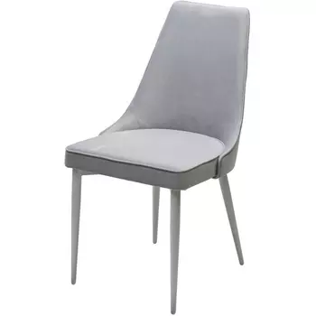 Стул M-City NEPAL-P СВЕТЛО-СЕРЫЙ BM-4, велюр/ белый каркас