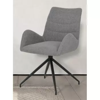 Стул M-City NIKO 180 град. поворот. UF885-2 кремовый, ткань/ черный каркас