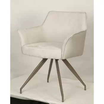 Стул M-City PISTIL поворотный 180 град., ткань DAVIS CITY-03 светло-беж / PU-03 светло-беж/ черный