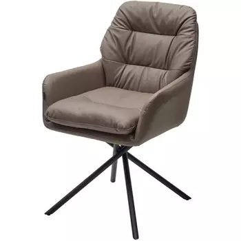 Стул M-City РАЛЬФ ДАНС 180 град. поворотн, ORACUL 290 Таупе, экокожа / Черный каркас