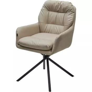 Стул M-City РАЛЬФ ДАНС 180 град. поворотн, ORACUL 162 Бежевый, экокожа / Черный каркас