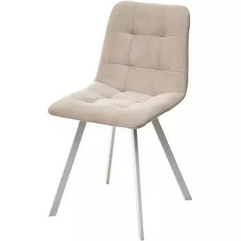 Стул M-City РИЧИ, цвет H-06 Бежевый, велюр / белый каркас