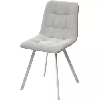 Стул M-City РИЧИ, цвет H-09 Светло-серый, велюр / белый каркас