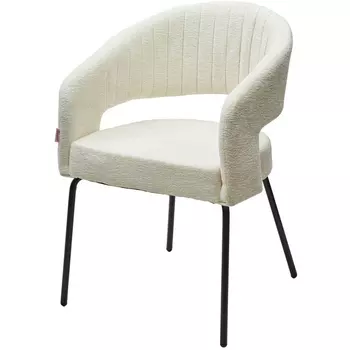 Стул M-City SNUG 3018-01 белый, шенилл / черный каркас