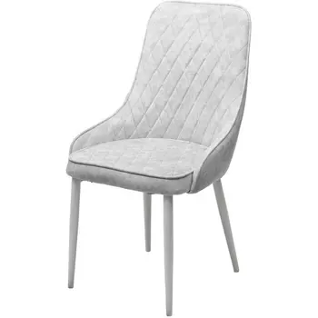 Стул M-City ТУРИН 360 град. FIESTA Светло-серый , велюр "антипальчиковый"/ белый каркас