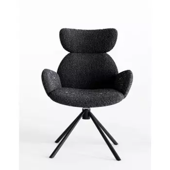 Стул M-City VARDY 360 град.поворот. Brego-07 Серый, ткань/ 7525-180 Серый, велюр/Черный