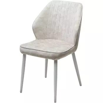 Стул M-City VENA, цвет FIESTA Молочный, велюр "антипальчиковый"/ Белый каркас