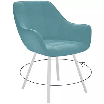 Стул М поворотный, B15 MINT, ножки белые Dikline 00-00061879