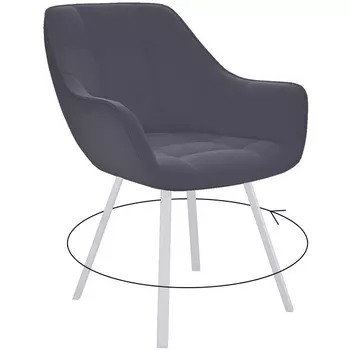 Стул М поворотный, B28 ANTRACITE, ножки белые Dikline 00-00061883