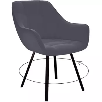 Стул М поворотный, B28 ANTRACITE, ножки черные Dikline 00-00061884