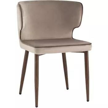 Стул с кантом велюр шампань ножки дерево Stool Group Матео УТ000034865